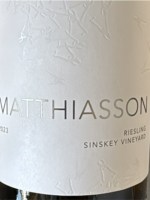 Matthiasson Sinskey Vineyard Riesling
