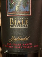 Robert Biale Vineyards Old Crane Ranch Zinfandel