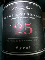 Cono Sur Single Vineyard Limited Edition No. 25 Syrah