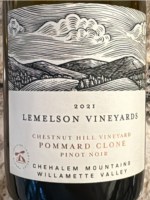 Lemelson Vineyards Chestnut Hill Vineyard Pommard Clone Pinot Noir