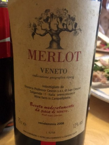 Professor Cescon Merlot | Vivino US