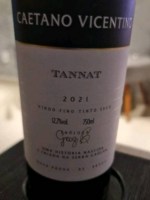 Vinho Caetano Vicentino Tinto Seco Brasil Tannat 2021 750ml