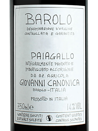 Giovanni Canonica Barolo Paiagallo | Vivino English