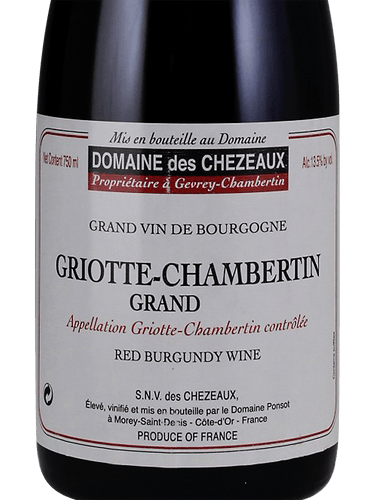 Domaine des Chezeaux Griotte-Chambertin Grand Cru | Vivino English
