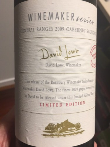 Rothbury Estate Winemaker Series David Lowe Limited Edition Cabernet ...