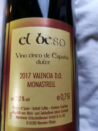 2017 El Beso Monastrell Valencia Vino Tinto De Espana Dulce Vivino
