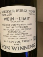 Von Winning Wein am Limit Chardonnay Fass 226