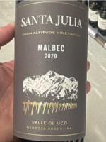 Santa Julia High Altitude Vineyards Malbec