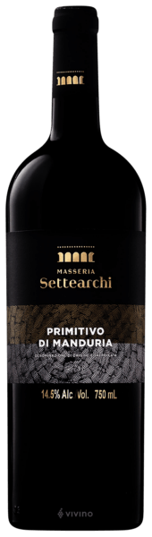 Vinho Masseria Settearchi Tinto Seco Itália Di Manduria Primitivo 2023 750ml