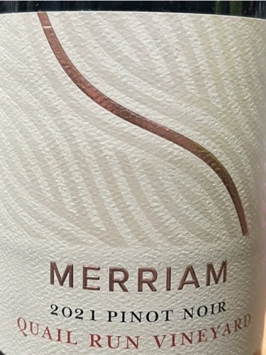 Merriam Vineyards Quail Run Vineyard Pinot Noir | Vivino US