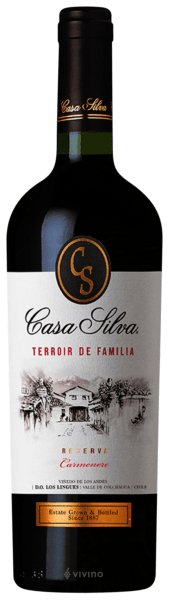 Vinho Casa Silva Tinto Seco Chile Terroir de Familia Reserva Carménère 2021 750ml