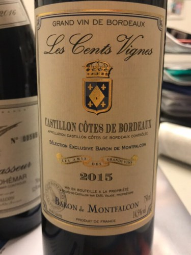 Baron de Montfalcon Les Cents Vignes Castillon Côtes de Bordeaux Vivino
