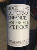 Ridge Vineyards Late Picked Paso Robles Zinfandel