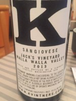 K Vintners Jack's Vineyard Sangiovese