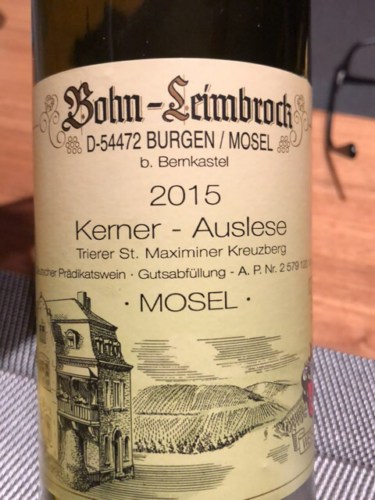Bohn Leimbrock Trierer St. Maximiner Kreuzberg Kerner Auslese | Vivino ...