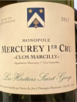 Les Héritiers Saint-Genys Mercurey 1er Cru 'Clos Marcilly' Monopole