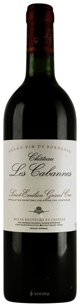 Vinho Château Les Cabannes Tinto Seco França Saint Émilion Grand Cru Cabernet Franc, Merlot 2021 750ml