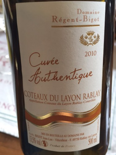 Regent-Bigot Cuvée Authentique Coteaux du Layon 'Rablay' | Vivino English