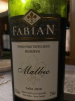 Vinho Fabian Tinto Seco Brasil Reserva Malbec 2021 750ml