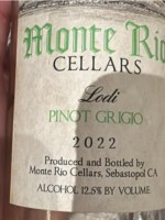 Monte Rio Cellars Pinot Grigio