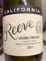 Reeve Ascona Vineyard Pinot Noir
