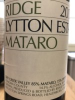 Ridge Vineyards Lytton Estate Mataro