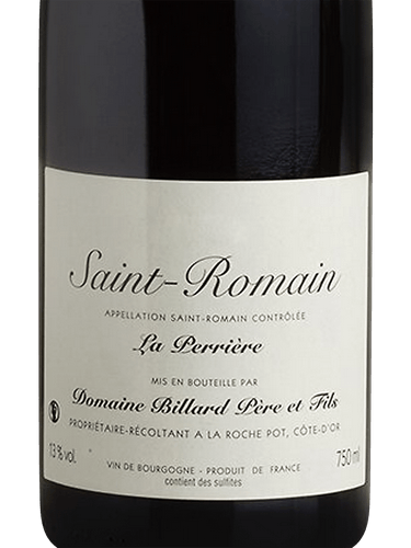 サンロマン 2018 Domaine Billard Père et Fils Domaine Billard Père & Fils Saint-Romain 'La Perrière