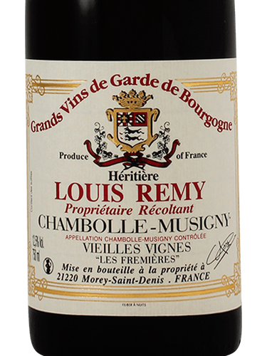 ワイン Domaine Louis Remy ChambolleMusigny 1999 Domaine Louis Remy Vieilles Vignes Chambolle-Musigny 'Les