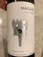 Vinho Viña Maquis Tinto Seco Chile Gran Reserva Cabernet Franc 2019 750ml