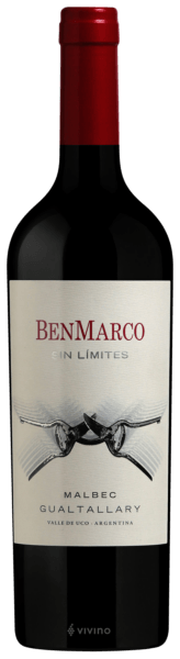 Vinho Benmarco Wine Tinto Seco Argentina Sin Límites Malbec 2022 750ml