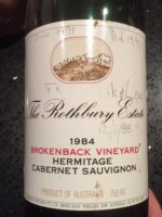 Rothbury Estate Brokenback Vineyard Hermitage Cabernet Sauvignon