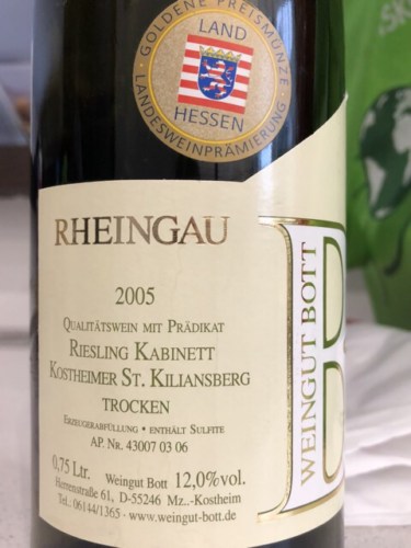 Weingut Bott Riesling Kabinett Kostheimer St Kiliansberg Trocken