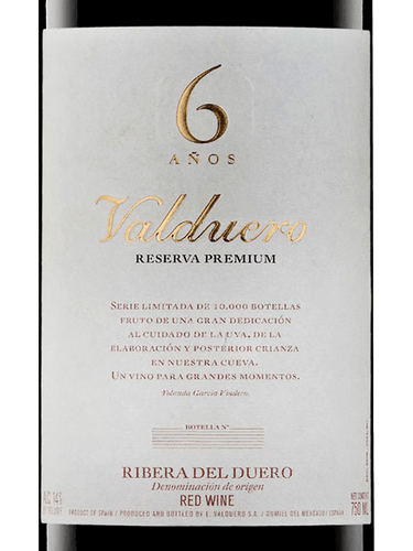 Ribera Del Duero Reserva Premium 6 Anos
