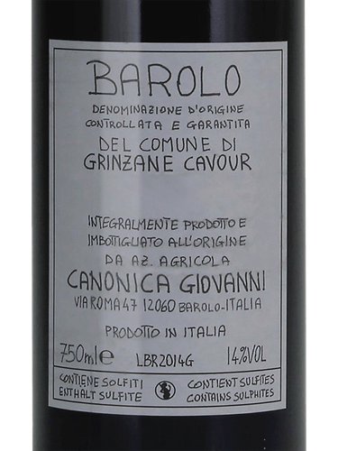 Giovanni Canonica Barolo del Comune di Grinzane Cavour | Vivino