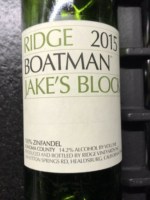 Ridge Vineyards Boatman Jake’s Block Zinfandel