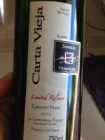 Carta Vieja Cabernet Franc Limited Release
