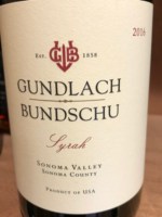 Gundlach Bundschu Estate Vineyard  Syrah