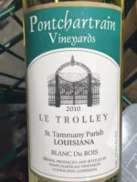 Pontchartrain Vineyards Le Trolley St. Tammany Parish Blanc du Bois