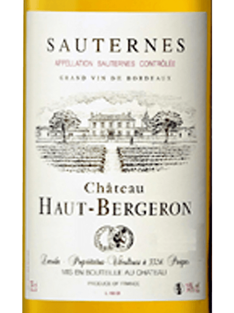 Château Haut-Bergeron Sauternes | Vivino English