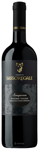 Vinho Tenuta Sassoregale Tinto Seco Itália Maremma Sangiovese 2021 750ml
