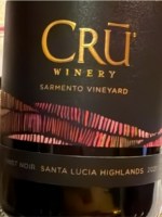 Crū Winery Sarmento Vineyard Pinot Noir