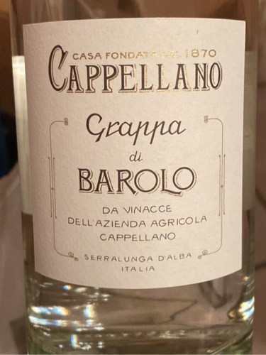 N.V. Cappellano Grappa di Barolo | Vivino US