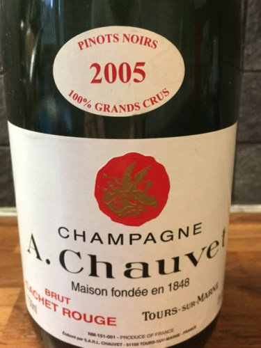 A.Chauvet Cachet Rouge Brut Champagne Grand Cru 'Tours-sur-Marne ...