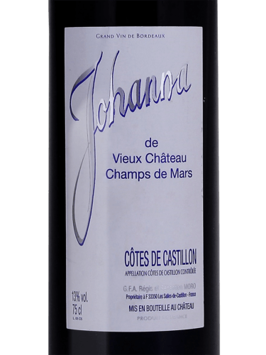 Vieux Château Champs de Mars Johanna Côtes de Castillon | Vivino