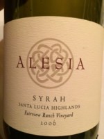 Rhys Vineyards Alesia Fairview Ranch Vineyard Syrah