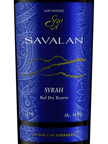Savalan ASPI Winery Syrah Red Dry Reserve | Vivino