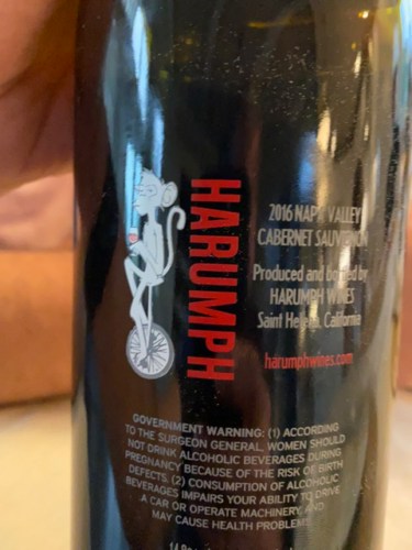2016 Harumph Napa Valley Cabernet Sauvignon | Vivino US