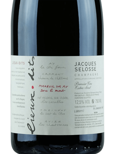 N.V. Jacques Selosse Lieux-dits Mareuil Sur Ay Sous le Mont Extra