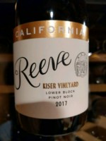 Reeve Kiser Vineyard Lower Block Pinot Noir