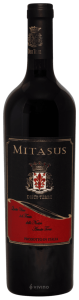 Vinho Dieci Terre Tinto Seco Itália Mitasus Primitivo 2021 750ml